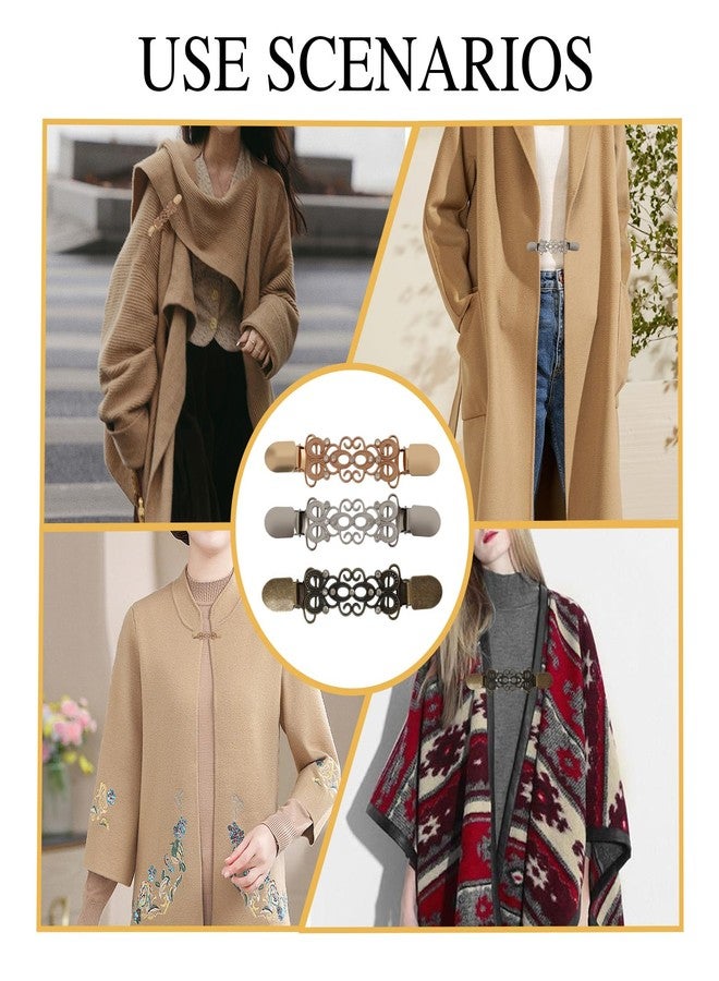 Aphohome 3 Pcs Vintage Cinch Clips - Waist Tightener Dress Clips Back Cinch, Renaissance Style Shawl Pin & Cardigan Collar Clips for Women, Pants & Shirt Cinching Accessories,Christmas Gifts for Women - Image 5